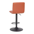 Tabouret moderne Emma et Oliver Coti, capitonné, à hauteur réglable, dossier mi-hauteur et base sur pied avec repose-pieds