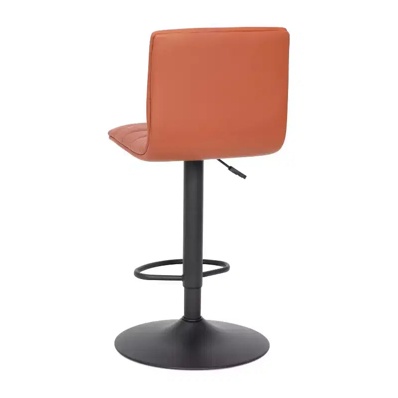 Tabouret moderne Emma et Oliver Coti, capitonné, à hauteur réglable, dossier mi-hauteur et base sur pied avec repose-pieds
