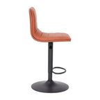 Tabouret moderne Emma et Oliver Coti, capitonné, à hauteur réglable, dossier mi-hauteur et base sur pied avec repose-pieds