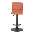 Tabouret moderne Emma et Oliver Coti, capitonné, à hauteur réglable, dossier mi-hauteur et base sur pied avec repose-pieds