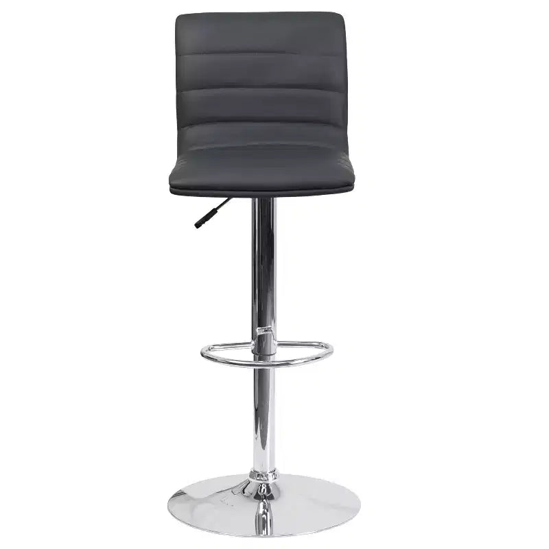 Tabouret moderne Emma et Oliver Coti, capitonné, à hauteur réglable, dossier mi-hauteur et base sur pied avec repose-pieds