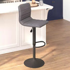 Tabouret moderne Emma et Oliver Coti, capitonné, à hauteur réglable, dossier mi-hauteur et base sur pied avec repose-pieds
