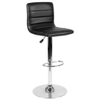 Tabouret moderne Emma et Oliver Coti, capitonné, à hauteur réglable, dossier mi-hauteur et base sur pied avec repose-pieds