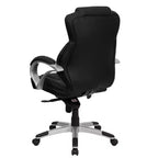 Fauteuil de bureau ergonomique contemporain Emma and Oliver High Back en similicuir noir, pivotant, avec dossier haut