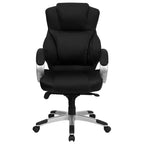 Fauteuil de bureau ergonomique contemporain Emma and Oliver High Back en similicuir noir, pivotant, avec dossier haut