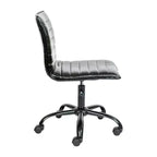 Chaise de bureau pivotante sans accoudoirs Emma et Oliver à dossier bas et dossier côtelé