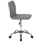 Chaise de bureau pivotante sans accoudoirs Emma et Oliver à dossier bas et dossier côtelé