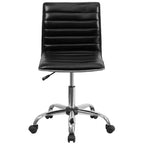 Chaise de bureau pivotante sans accoudoirs Emma et Oliver à dossier bas et dossier côtelé