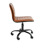 Chaise de bureau pivotante sans accoudoirs Emma et Oliver à dossier bas et dossier côtelé