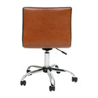 Chaise de bureau pivotante sans accoudoirs Emma et Oliver à dossier bas et dossier côtelé
