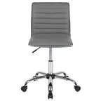 Chaise de bureau pivotante sans accoudoirs Emma et Oliver à dossier bas et dossier côtelé