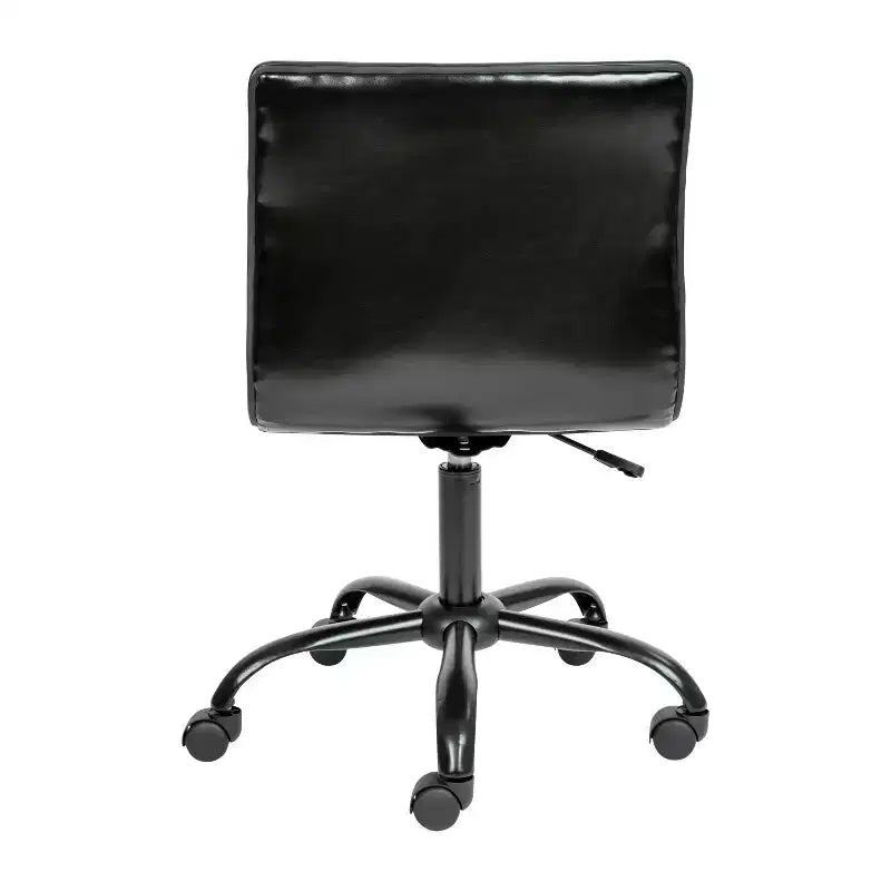 Chaise de bureau pivotante sans accoudoirs Emma et Oliver à dossier bas et dossier côtelé