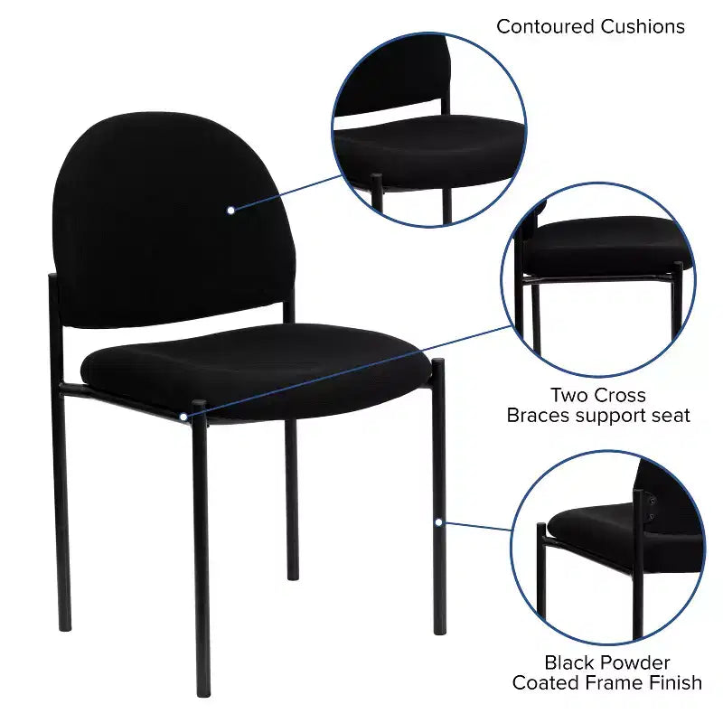 Chaise de réception latérale empilable en acier Emma et Oliver Comfort
