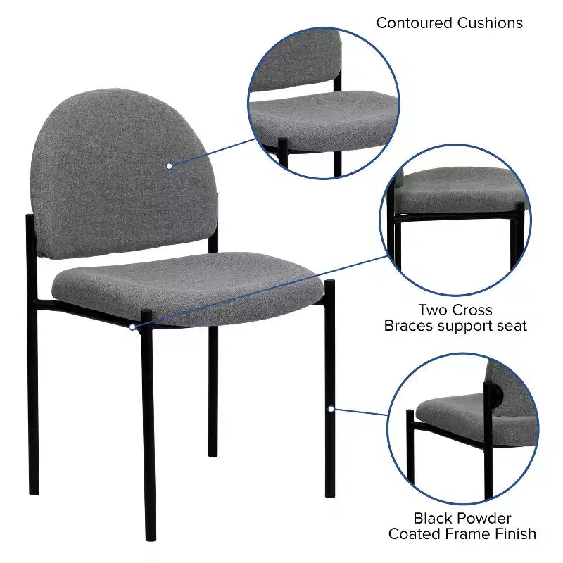 Chaise de réception latérale empilable en acier Emma et Oliver Comfort
