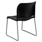 Chaise d'appoint Emma et Oliver Home and Office, dossier plein, base luge profilée et empilable