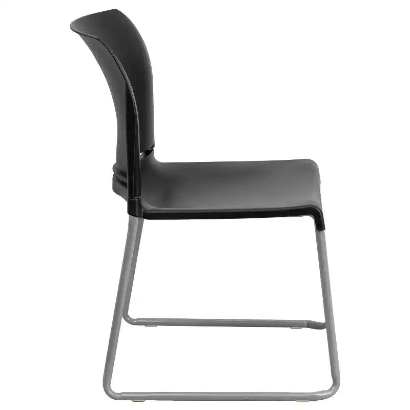 Chaise d'appoint Emma et Oliver Home and Office, dossier plein, base luge profilée et empilable