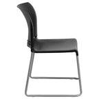 Chaise d'appoint Emma et Oliver Home and Office, dossier plein, base luge profilée et empilable