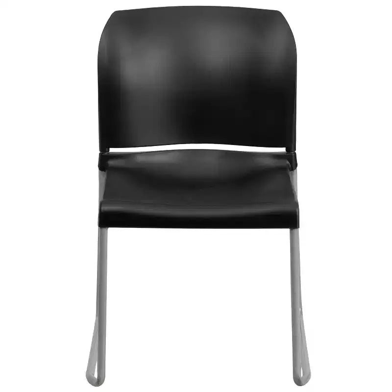 Chaise d'appoint Emma et Oliver Home and Office, dossier plein, base luge profilée et empilable