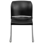 Chaise d'appoint Emma et Oliver Home and Office, dossier plein, base luge profilée et empilable