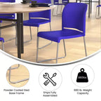 Chaise d'appoint Emma et Oliver Home and Office, dossier plein, base luge profilée et empilable