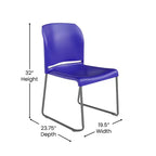 Chaise d'appoint Emma et Oliver Home and Office, dossier plein, base luge profilée et empilable