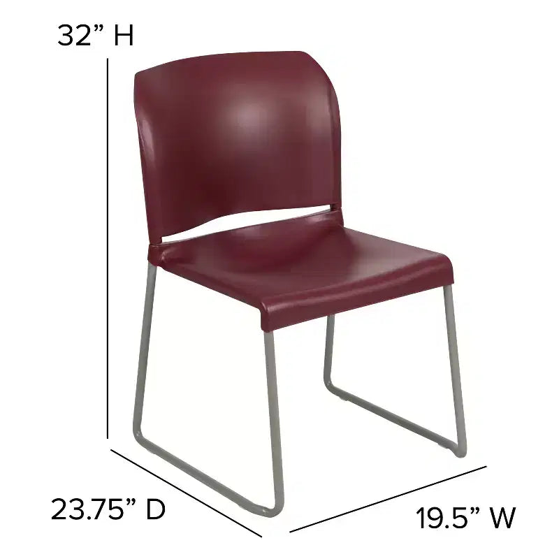 Chaise d'appoint Emma et Oliver Home and Office, dossier plein, base luge profilée et empilable