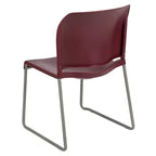 Chaise d'appoint Emma et Oliver Home and Office, dossier plein, base luge profilée et empilable
