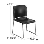 Chaise d'appoint Emma et Oliver Home and Office, dossier plein, base luge profilée et empilable