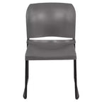 Chaise d'appoint Emma et Oliver Home and Office, dossier plein, base luge profilée et empilable