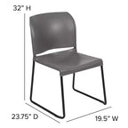 Chaise d'appoint Emma et Oliver Home and Office, dossier plein, base luge profilée et empilable