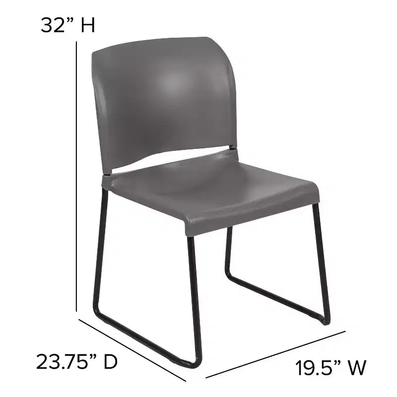 Chaise d'appoint Emma et Oliver Home and Office, dossier plein, base luge profilée et empilable