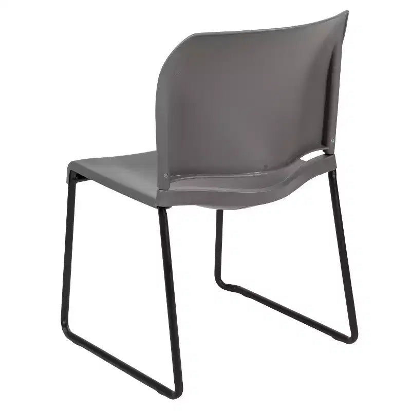 Chaise d'appoint Emma et Oliver Home and Office, dossier plein, base luge profilée et empilable