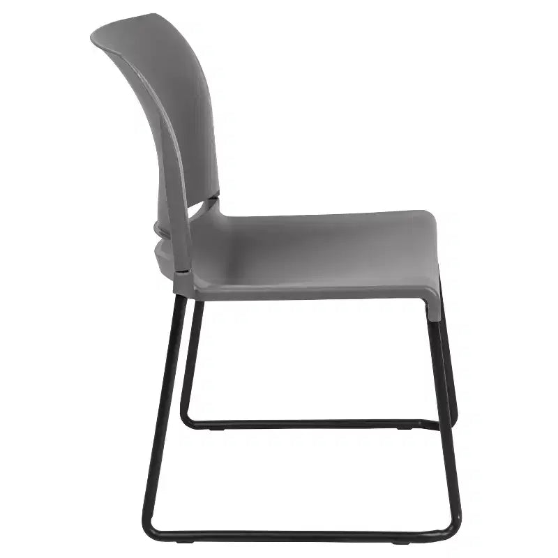 Chaise d'appoint Emma et Oliver Home and Office, dossier plein, base luge profilée et empilable