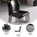 Chaise d'appoint Emma et Oliver Home and Office, dossier plein, base luge profilée et empilable