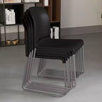 Chaise d'appoint Emma et Oliver Home and Office, dossier plein, base luge profilée et empilable