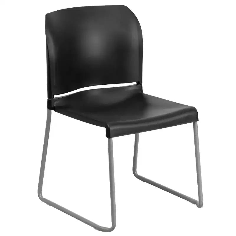 Chaise d'appoint Emma et Oliver Home and Office, dossier plein, base luge profilée et empilable