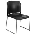 Chaise d'appoint Emma et Oliver Home and Office, dossier plein, base luge profilée et empilable