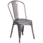 Emma and Oliver Clear Coated Metal Indoor Stackable Chair