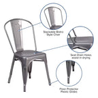 Chaise empilable d'intérieur en métal thermolaqué Emma et Oliver