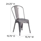 Chaise empilable d'intérieur en métal thermolaqué Emma et Oliver