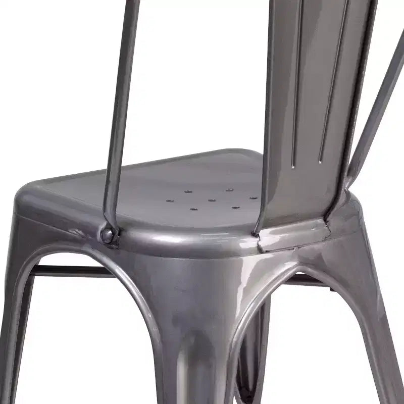 Chaise empilable d'intérieur en métal thermolaqué Emma et Oliver
