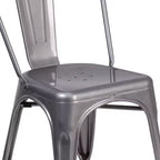 Chaise empilable d'intérieur en métal thermolaqué Emma et Oliver