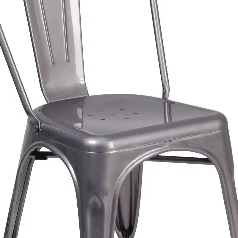 Chaise empilable d'intérieur en métal thermolaqué Emma et Oliver