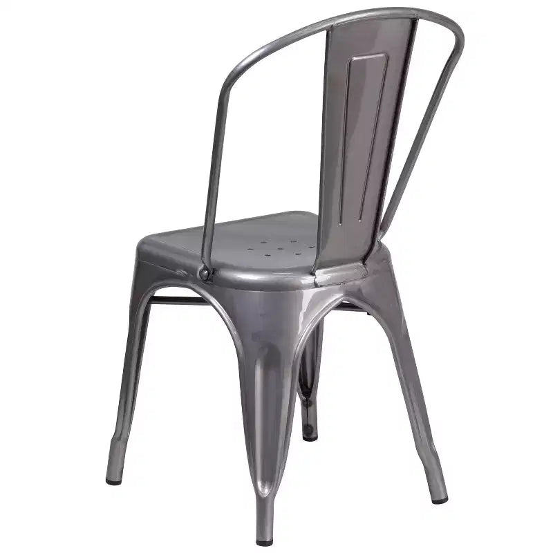 Chaise empilable d'intérieur en métal thermolaqué Emma et Oliver