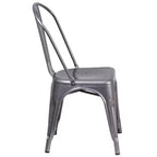 Chaise empilable d'intérieur en métal thermolaqué Emma et Oliver