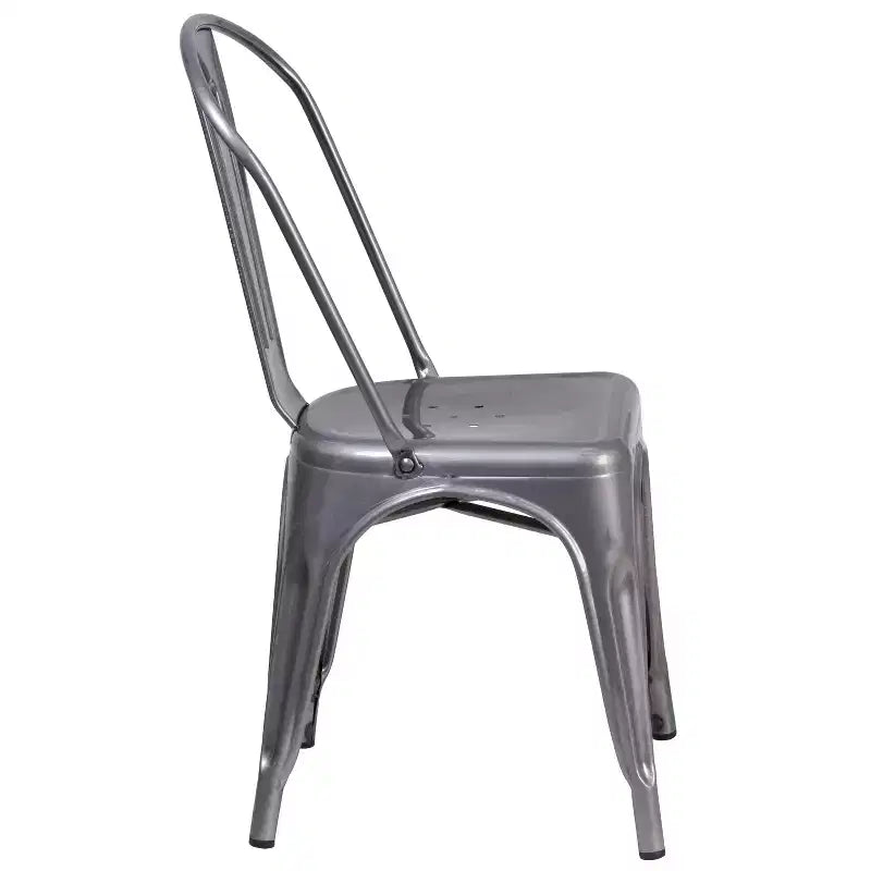 Chaise empilable d'intérieur en métal thermolaqué Emma et Oliver
