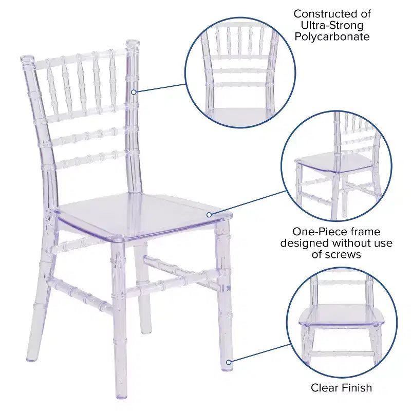 Chaise Chiavari en résine tout usage Emma et Oliver Childs pour la maison ou la location à domicile