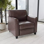 Fauteuil en cuir Emma et Oliver avec cadre surpiqué aux lignes épurées