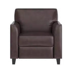Fauteuil en cuir Emma et Oliver avec cadre surpiqué aux lignes épurées