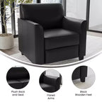 Fauteuil en cuir Emma et Oliver avec cadre surpiqué aux lignes épurées